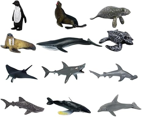 Amazon N A 12個 個リアルな海の生き物動物モデルフィギュアキッズ教育玩具 プラモデル 通販