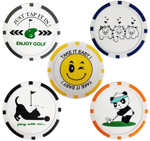 Adhere Lot de 5 marqueurs de position amusants pour balle