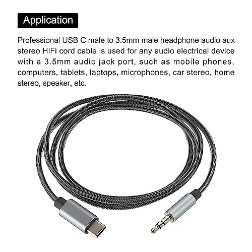 Cable adaptador USB-C a Jack 3.5mm Auxiliar 1m gris miniatura 4
