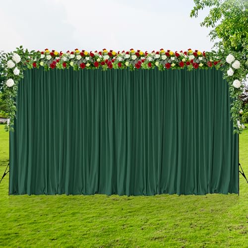 Toile de fond de rideau en polyester vert 3x6m pour décoration de mariage et fête