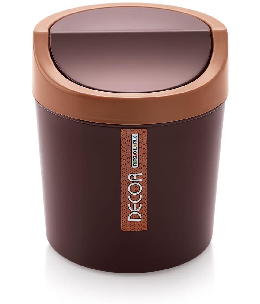 faas Plastic Mini Waste Bin Desktop Garbage Basket Home Table Trash Can Dustbin Open-Top For Office Home Work Place (Size/inches 5.3 5.7 2L Multicolor)