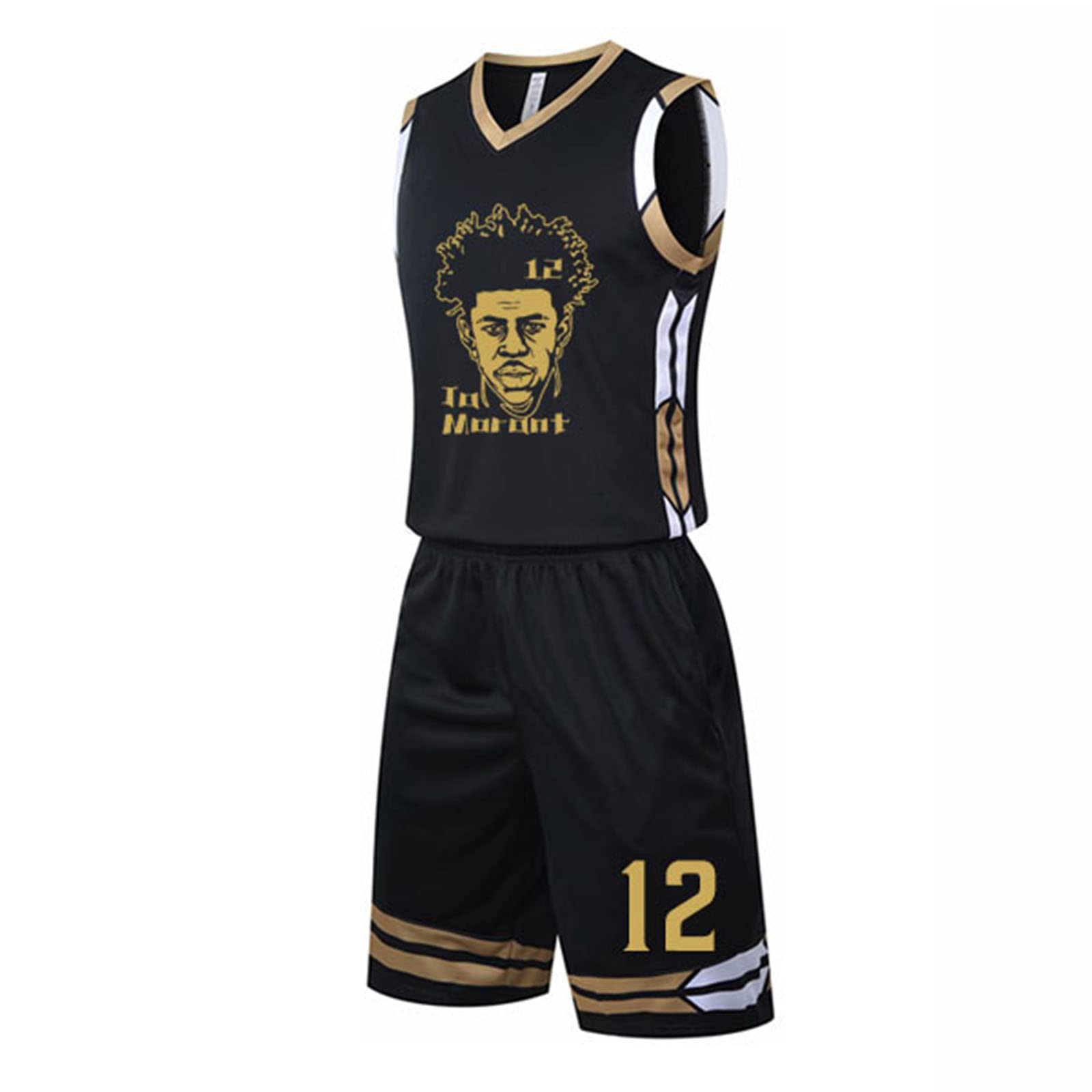 HMWIWAR Basketball Jerseys and Shorts for Men, Basketball Star Portrait Print Shirt Kids Jersey for Youth and Boys (3XS-6XL)