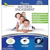 Twin Extra Long (XL) Mattress Protector Zippered Waterproof Encasement Hypoallergenic Premium Quality Cover Protects Against Dust Allergies