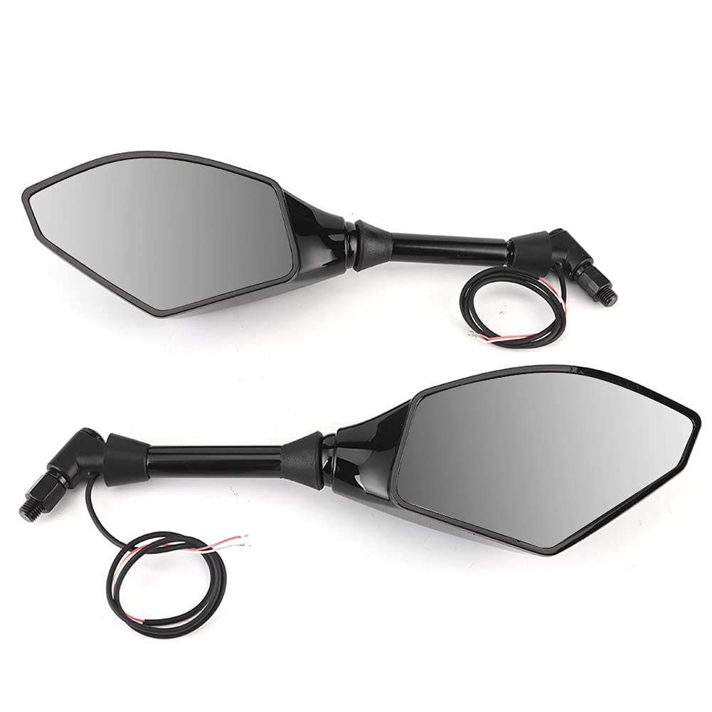 Motocyklowe kierunkowskazy LED Boczne lusterka wsteczne Para pasuje do Hondy - Montaż lusterka wstecznego z gwintem 10 mm 0,4 cala do motocykli Rowery i pojazdy elektryczne - (Czarny)