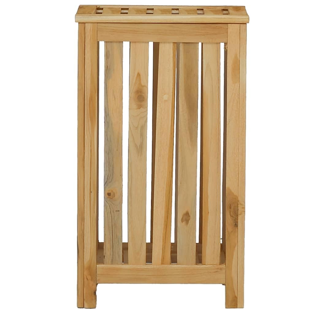 Cesto portabiancheria in legno massiccio di teak, 35 x 25 x 60 cm, con coperchio, design a doghe, robusto cesto portabiancheria per bagno, camera da letto, lavanderia, conservazione e ordine