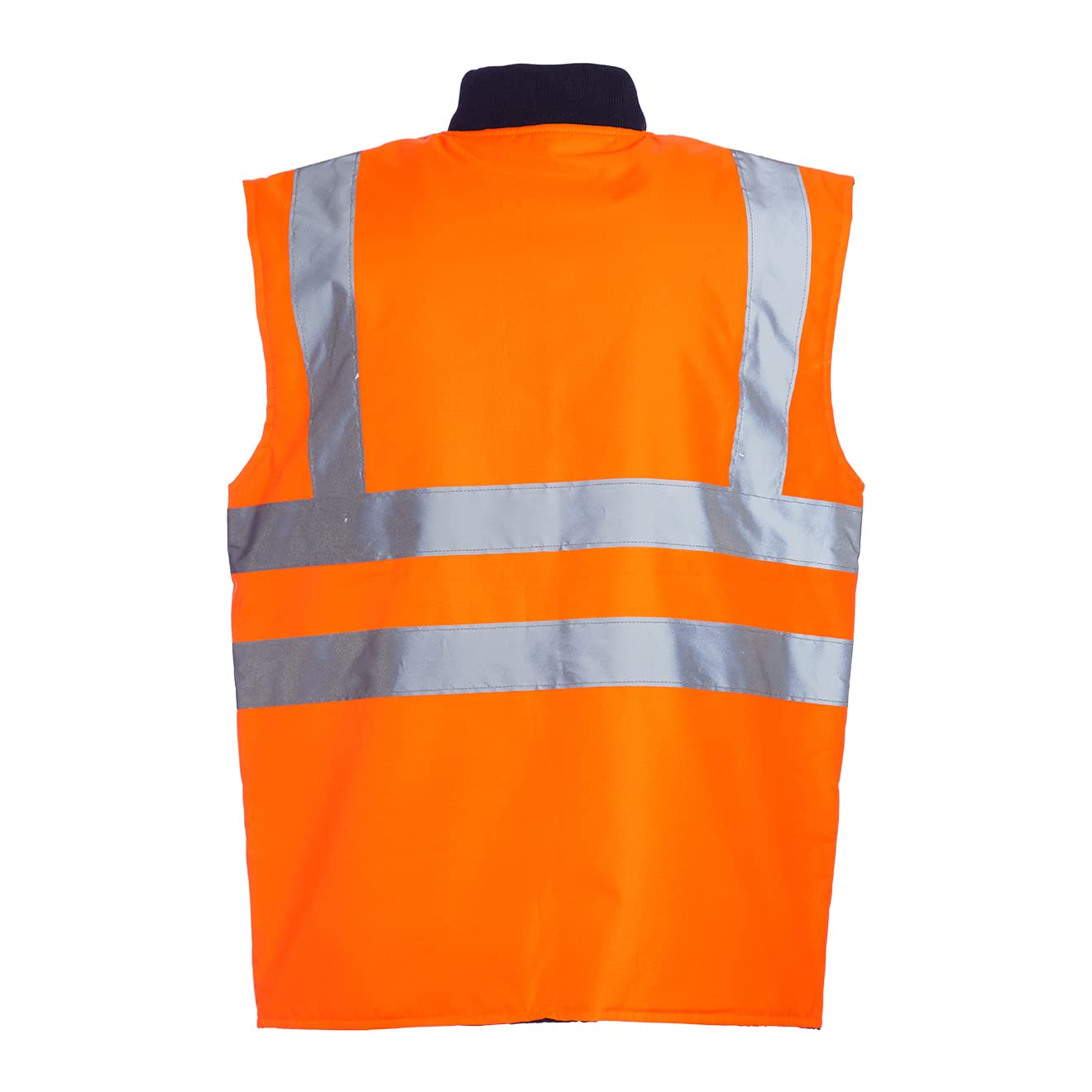 Blackrock Gilet sans manches haute visibilité orange et bleu marine | gilet matelassé réversible et doublé, chaud, réfléchissant, pour homme et femme