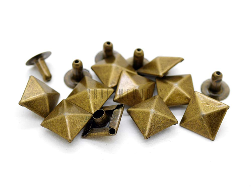 Pyramid Rivet Snap Snapklik.com : CRAFTMEMORE 100pcs Spike Rivet Pyramid Rapid Rivet Studs ...