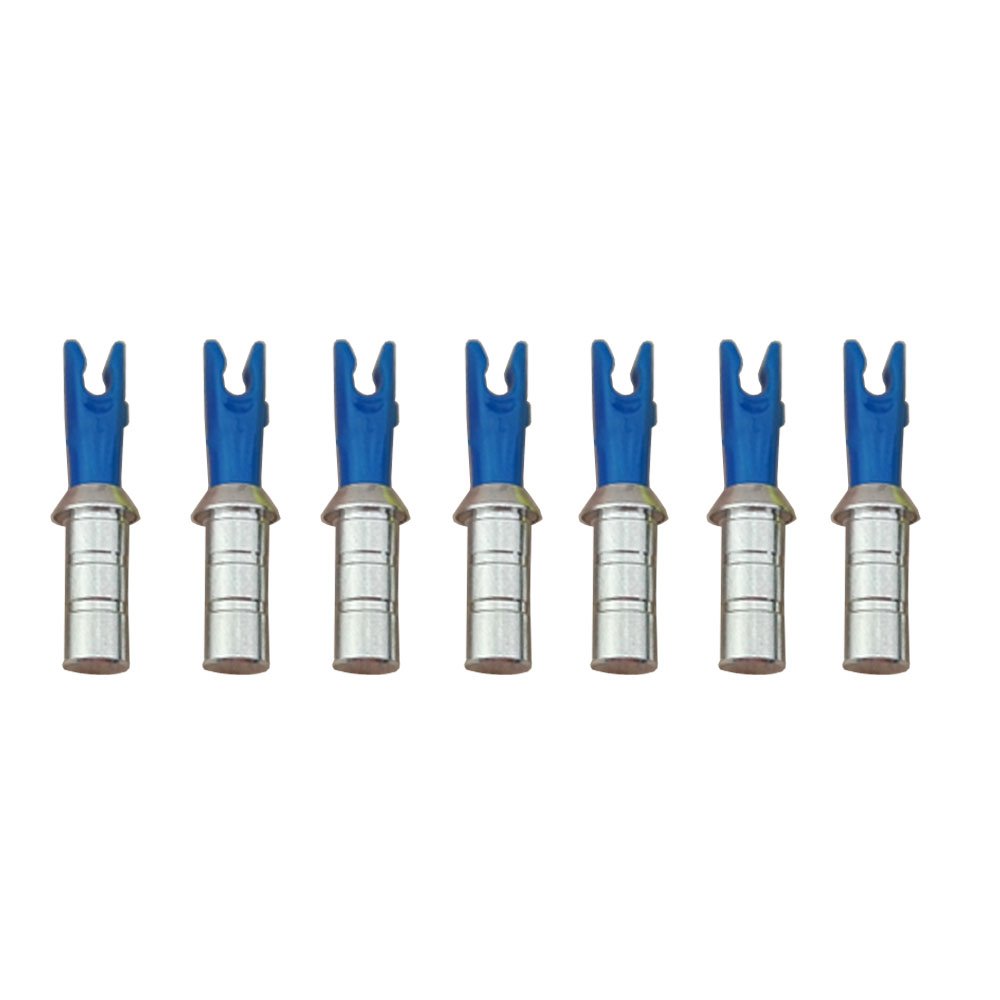 SHARROW 30Pcs Archery Arrow Aluminum Pin Nock and Plastic Nocks for ID 6.2mm Arrow Shaft (blue)