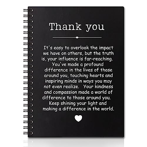 QYUVK Thank You Hardcover 160 Pages Spiral Notebooks, Funny Thank You Gift for Women Men Coworkers Leader Mentor, Appreciation Gifts for Employees, Thanksgiving Gifts for Colleagues Leaders