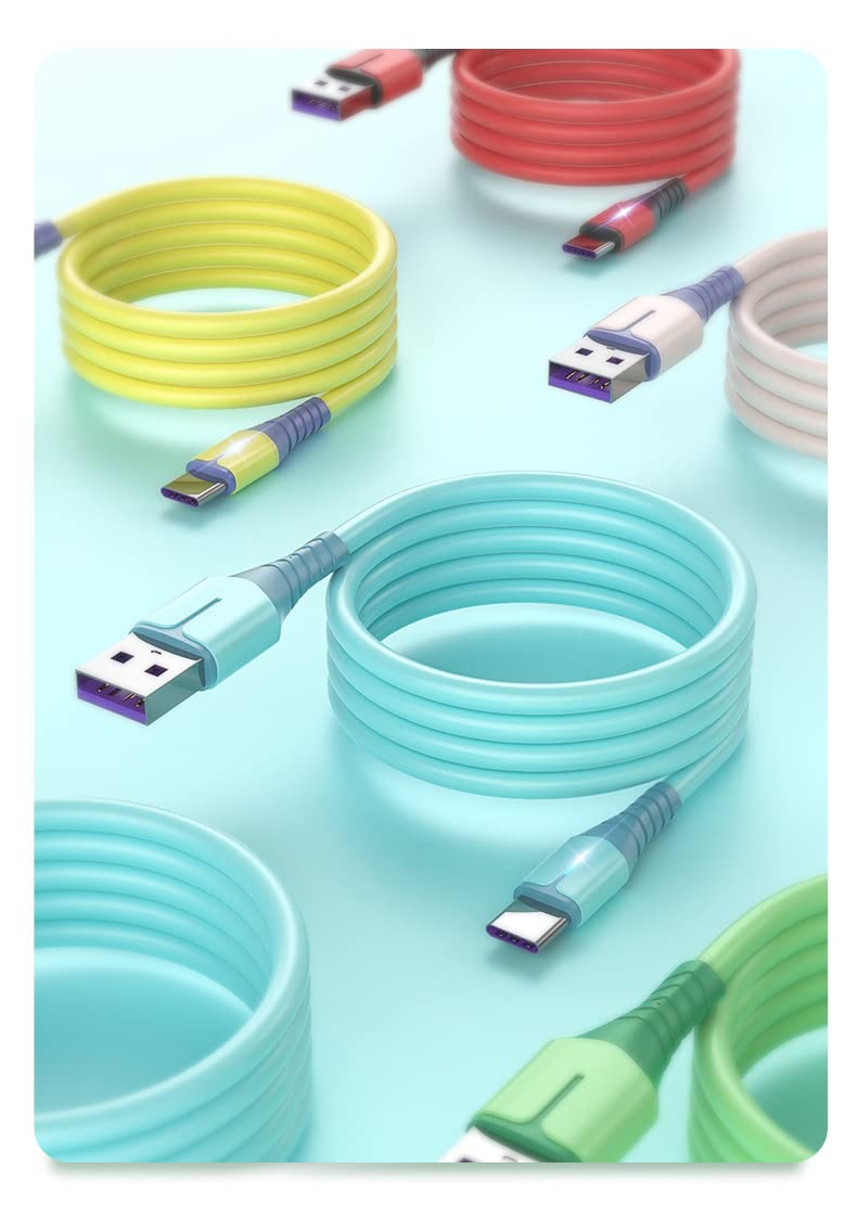 Cavo USB C 5A Cavo di ricarica veloce, USB A a Tipo C Cavo di trasferimento di sincronizzazione dati, Cavo di ricarica USB C, Cavo dati - Giallo 2M 200Pcs/Case