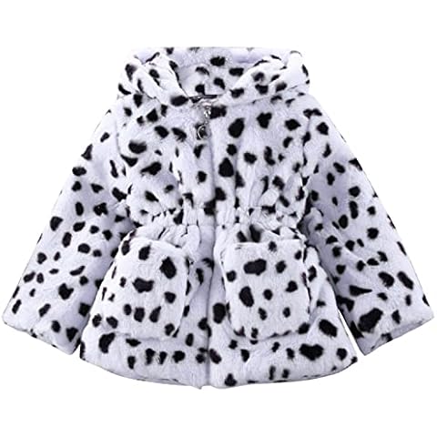 LAEMILIA Baby Girls Leopard Faux Fur Coat Cover