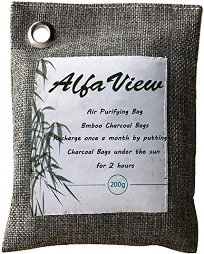 Alfaview Luchtzuiveringszak, 200G Natuurlijk Geactiveerde Bmboo-Houtskool Luchtverfrisser Geurverdrijver Geurvanger…
