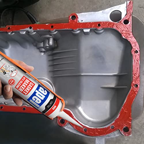 Apel High Performance Rtv High-Temp Silicone Gasket Maker And Sealant Heat Resistant From 104ºf To 572ºf Red, 10.2 Oz. #TOP5