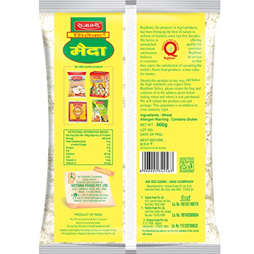 Rajdhani Maida Atta for Eating and Cooking White Flour (500 Gm)