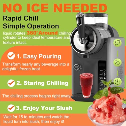 Slush Maschine&Froze Drink Maker Mit SchnellküHltechnologie,1,8l 150w Slushie Maschine,5 Voreingestellte Programme, Drehknopf, Automatische Reinigung Mit Einem Klick, KöStlicher Geschmack,Beige – Bild 4