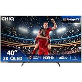 CHiQ L40QST 40 Pulgadas (101cm) televisor QLED Pro Smart Google televisor - Diseño Sin Marco con Metal, 90%,HDR10, Dolby Audio, FHD, Control por Voz