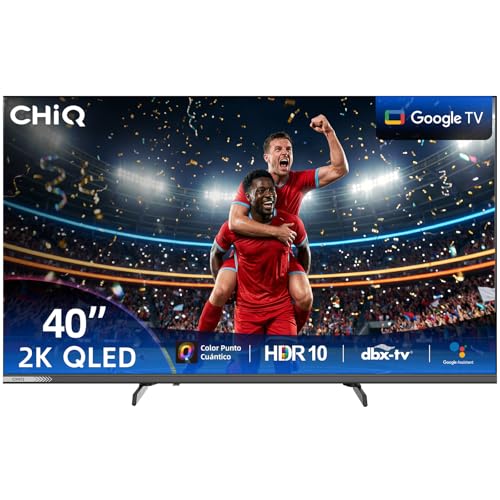 Chiq L40qst 40 Pulgadas 101cm Televisor Qled Pro Smart Google Televisor - Diseño Sin Marco Con Metal, 90 ,Hdr10, Dolby Audio, Fhd, Control Por Voz