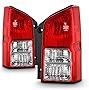 AKKON - Fits 2005-2012 Nissan Pathfinder Chrome Red Clear Tail Lights Brake Lamps Pair Driver Left+ Passenger Right Replacement