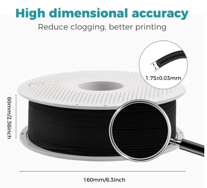 Image of 3IDEA Bambu Lab PLA-CF 3D Printing Filament - Black, Reusable Spool 1KG