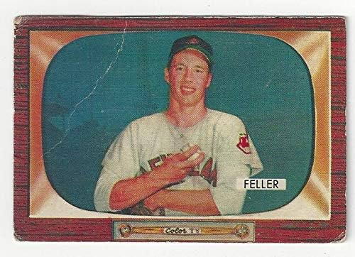 Bob Feller #1 Vintage Baseball Card - 1955 Bowman Baseball Card #134 (Cleveland Indians) Free Shipping