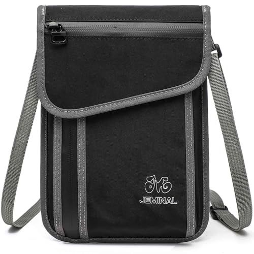 Image of JEMINAL Passport ID Crossbody Phone Bag for Men & Women: Waterproof Small Phone Shoulder Handbag for lighty Camp Jog Travel