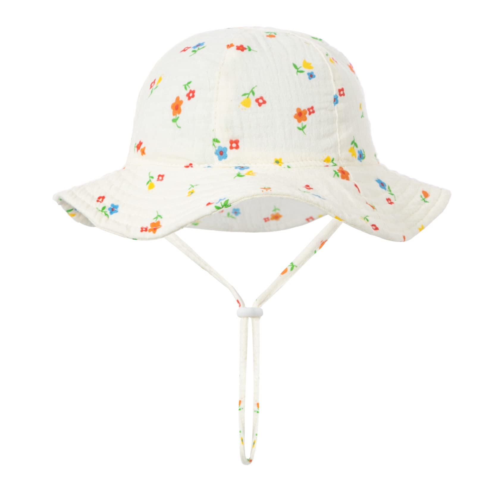 PythJooh Infant Baby Girl Boy Cotton Sun Hat Newborn Soft Cotton Bucket Hats with Adjustable Chin Strap for 3-12Months — view 11