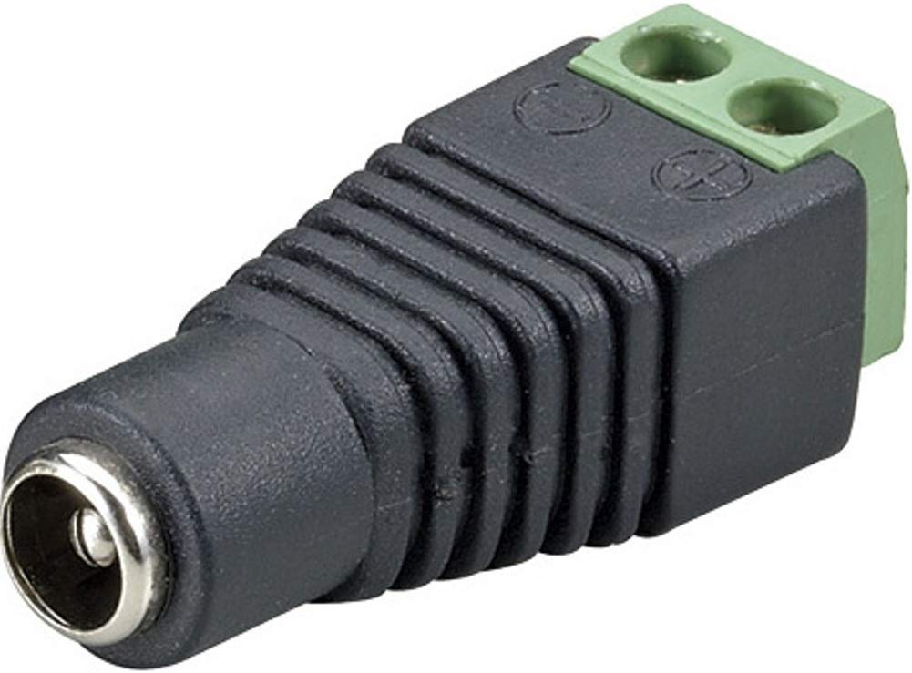 15-TV125J Female DC Power Adapter - DC Jack to Terminal Block (Black)