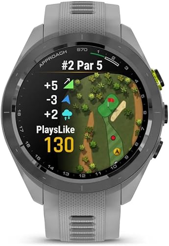 Miniatura 5 de Garmin Approach S70 1.654 pulgadas, color gris, reloj inteligente de golf con GPS para hombres, pantalla táctil ligera AMOLED y cursos precargados,
