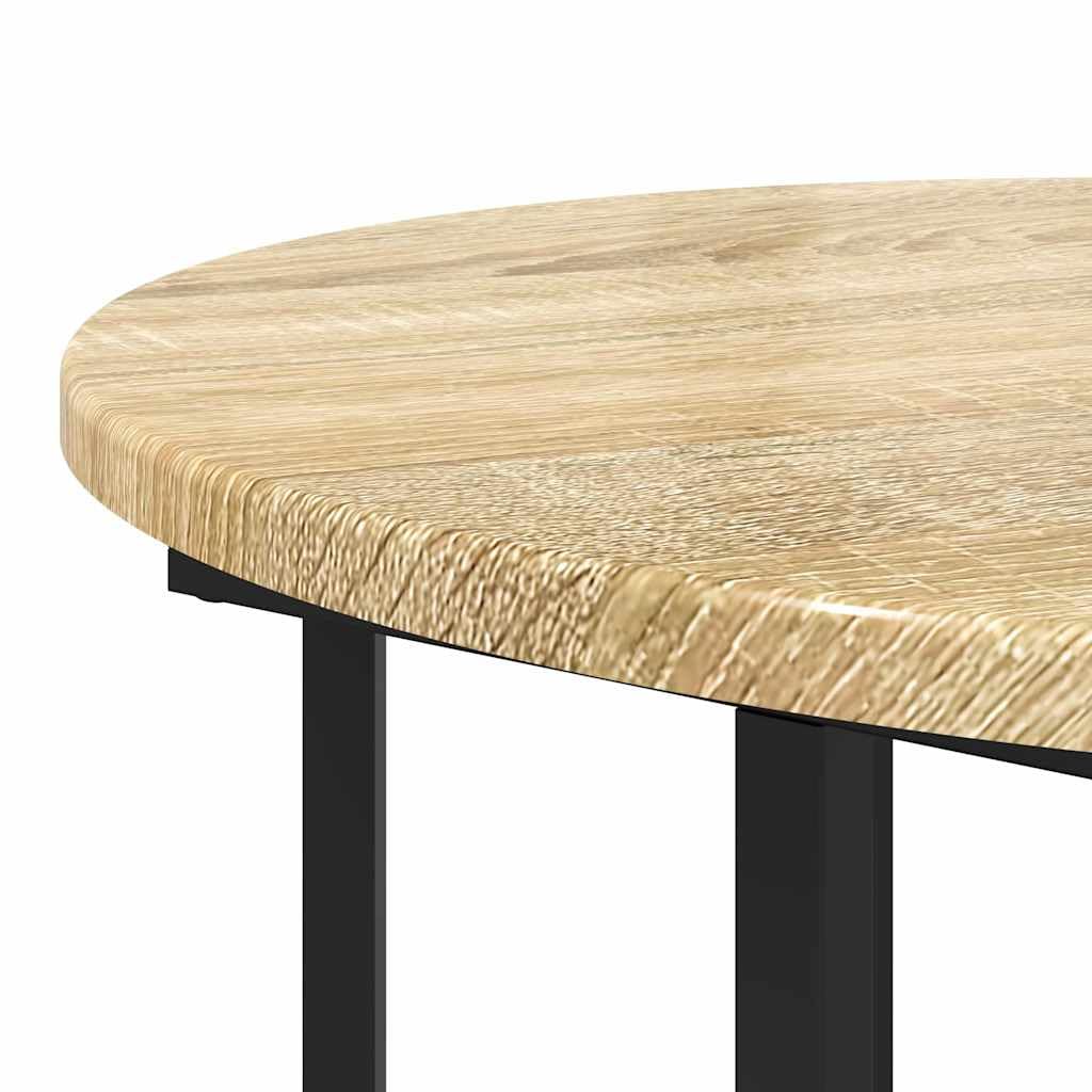 Juego de 2 mesas auxiliares de diseño industrial, juego de mesa de centro de madera y metal, mesa de salón con estante, mesa de café marrón, mesa auxiliar para sofá y sillón