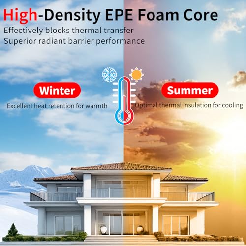 Bettol 762×40cm Panel-Isolierung mit Reflexionseffekt, 3mm Wärmereflektierende Heizkörperfolie mit Alu/EPE-Doppelschicht Isolierende mit Schaumstoffkern für Wanddämmung & Kälteschutz