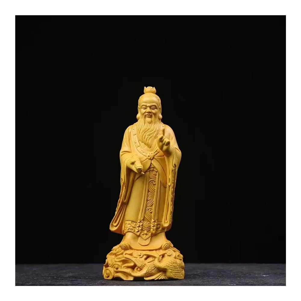 TEESONG Bookshelf Decor Solid Wood Carved Statue Desktop Ornaments Home Decoration Accessories Home Decoration