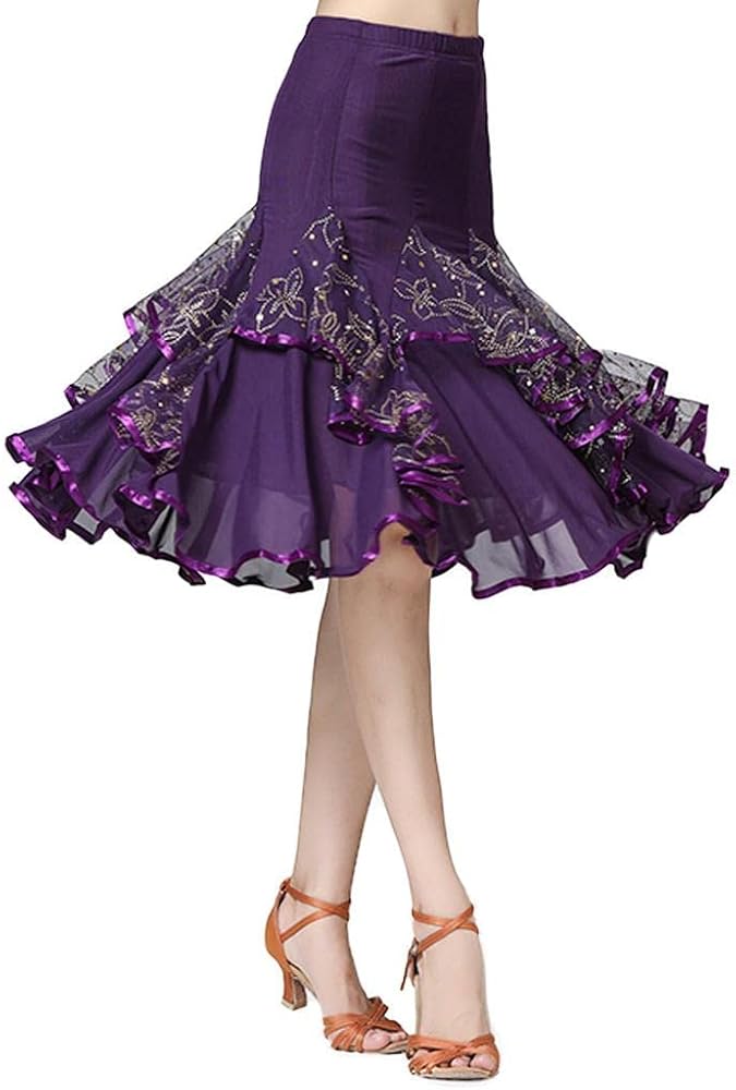 Amazon.co.jp: dailymall 社交ダンス スカート モダンダンス マキシ