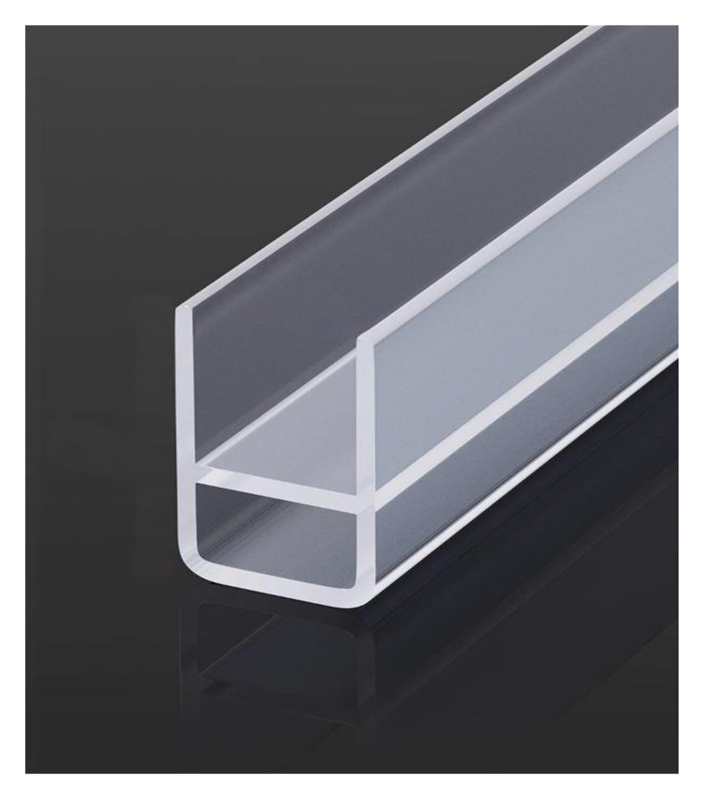 Striscia di tenuta per porta della doccia senza cornice, a forma di F, in vetro, ideale per spazi di tenuta di 0,6/0,8/1/1,2 cm