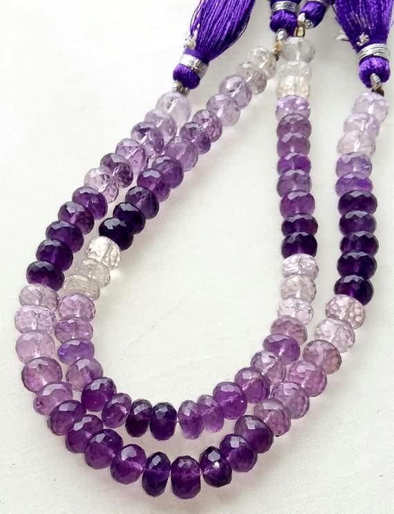 Améthyste perles facettées rondelles 7 mm pour création de bijoux faits main fil E1390