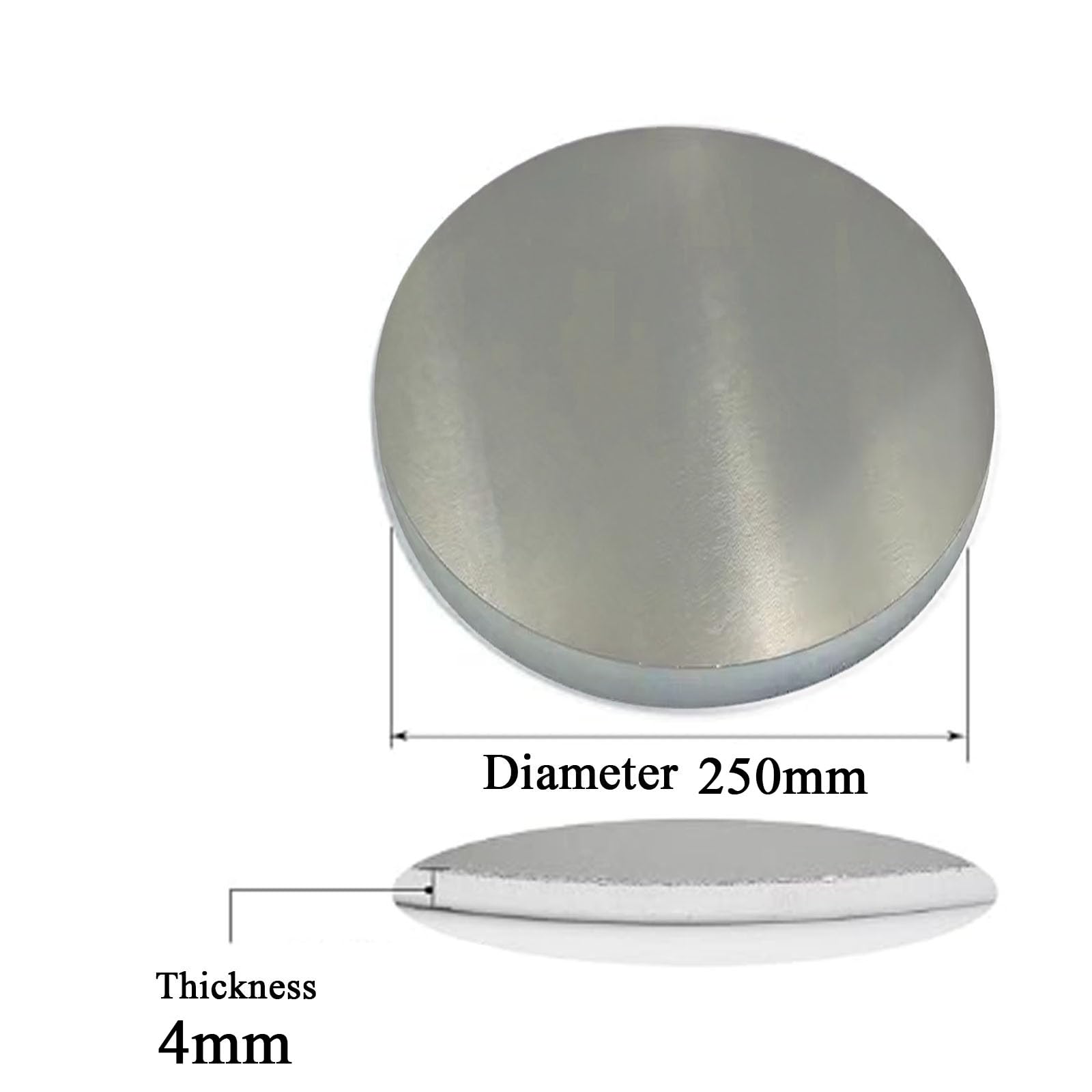 Aluminiumblech Aluminiumblech, Aluminiumscheibe, 5052, rundes Aluminiumblech, Stanzrohlinge for Heimwerker, Basteln und Formen, Dicke 4 mm, Durchmesser 150 x 4 mm(Diameter 250 * 4mm)