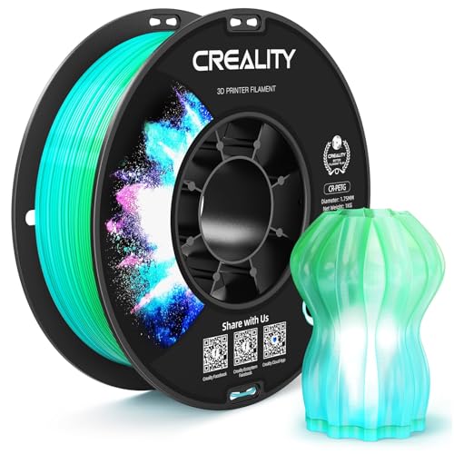 Image of CREALITY PETG Filament 1.75mm 3D Printer Filament, Translucent Dual Color Gradient Blue to Green, 1kg (2.2lb) Neatly Wound Spool, Dimensional Accuracy ±0.03mm, Gradient Blue Green