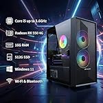 STGAubron Prebuilt Gaming PC Desktop, Radeon RX 550 4G, Intel Core i5 up to 3.6GHz, 16G RAM, 512G SSD, WiFi 6, BT 5.0, RGB Fan x2, Windows 11 Home - Image 2