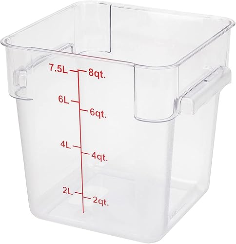 Miniatura 2 de Met Lux - Cubo de salmuera de 8 cuartos de galón, 1 recipiente cuadrado para marinar, con marcadores de volumen, mango integrado, cubo de plástico