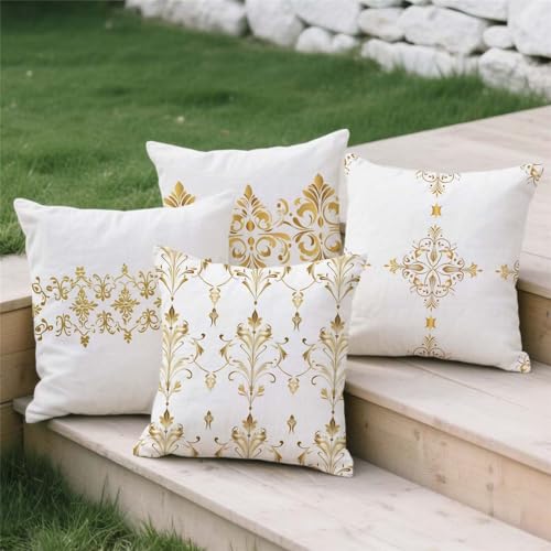 Housse de coussin 70x70cm double sided printing lot de 4 motifs géométriques - 4