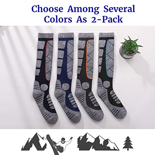 Ekouaer Ski Socks For Men & Women, Skiing, Snowboarding, Winter Sports, Knee-High, Warm, Breathable 2 Pairs Pack #TOP3