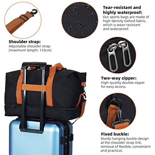 Sports Duffel Bag For Men Women, Gym Bag With Shoes Compartment,Weekender Carry On Workout Duffel Bag,Travel Duffle Bag With Wet Pocket, Lightweight Adjustable Strap #TOP5