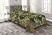 ABAKUHAUS, Camo, Narzuta na łóżko 170 cm x 220 cm + 1 poszewka na poduszke 75 cm x 50 cm, Klasyczny wzór kamuflażu Niemcy Las Dżungla Kolory projekt, Zielony brązowy ciemny zielony