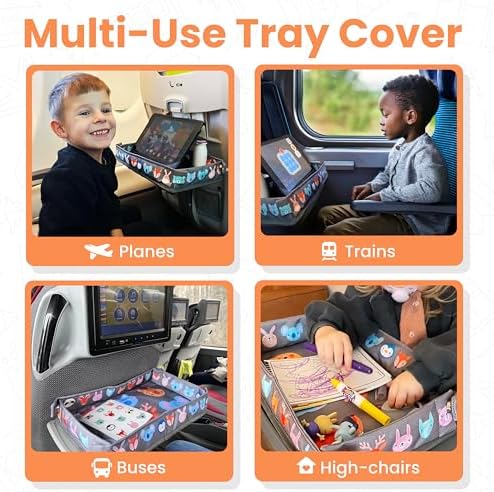 Little Traveler Airplane Tray Table Cover – Universal Fit & Easy Setup – Airplane Tray Cover Kids - Use in Buses, Trains, High Chairs I Plane Travel Essentials for Kids 1-5 Years — view 2