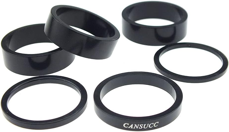 6 Pcs/Set Bike Headset Washer Aluminum Alloy Mountain Bicycle Front Fork Washer Bike Stem Handlebar Spacers Ring Gasket 28.6mm for Bikes(Blue)