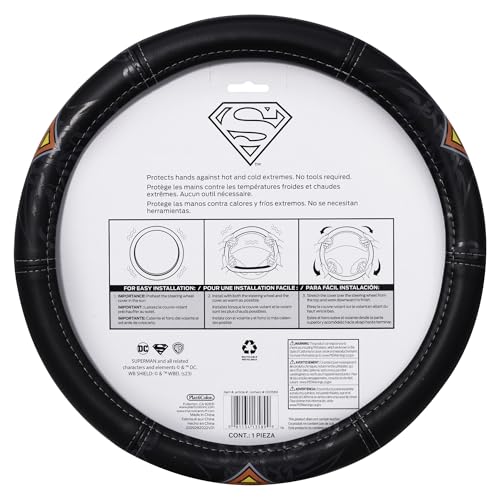 Plasticolor 003589R01 DC Comics Superman Color Logo with Chains Speed Grip Steering Wheel Cover by Plasticolor - Used condition - Image 4