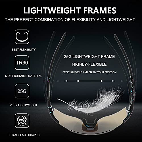 OULAIQI Lightweight Sports Sunglasses UV400 for Men Women Running Cycling by OULAIQI - Image 3
