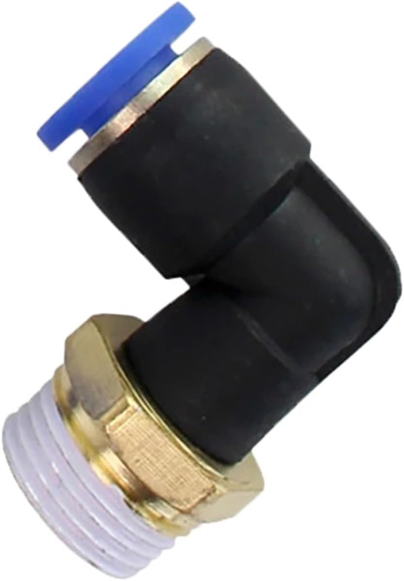 PL Elbow 4-M5 6-M5 Straight Air Connector Pneumatic Fitting Quick Fittings 1/8 1/4 3/8 1/2 Male Thread Push in 30Pcs(PL4-01)