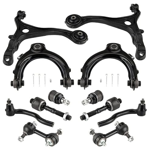 Kax 12Pcs Lower Upper Control Arm Tie Rod Suspension Kit Compatible With 2003-2007 Accord (Exclude 2005 Accord Ex Sedan 4-Door 3.0L) Replace K90457, K90456, Ev80210, 51210Sdaa01, 51210Sdaa02 #TOP12