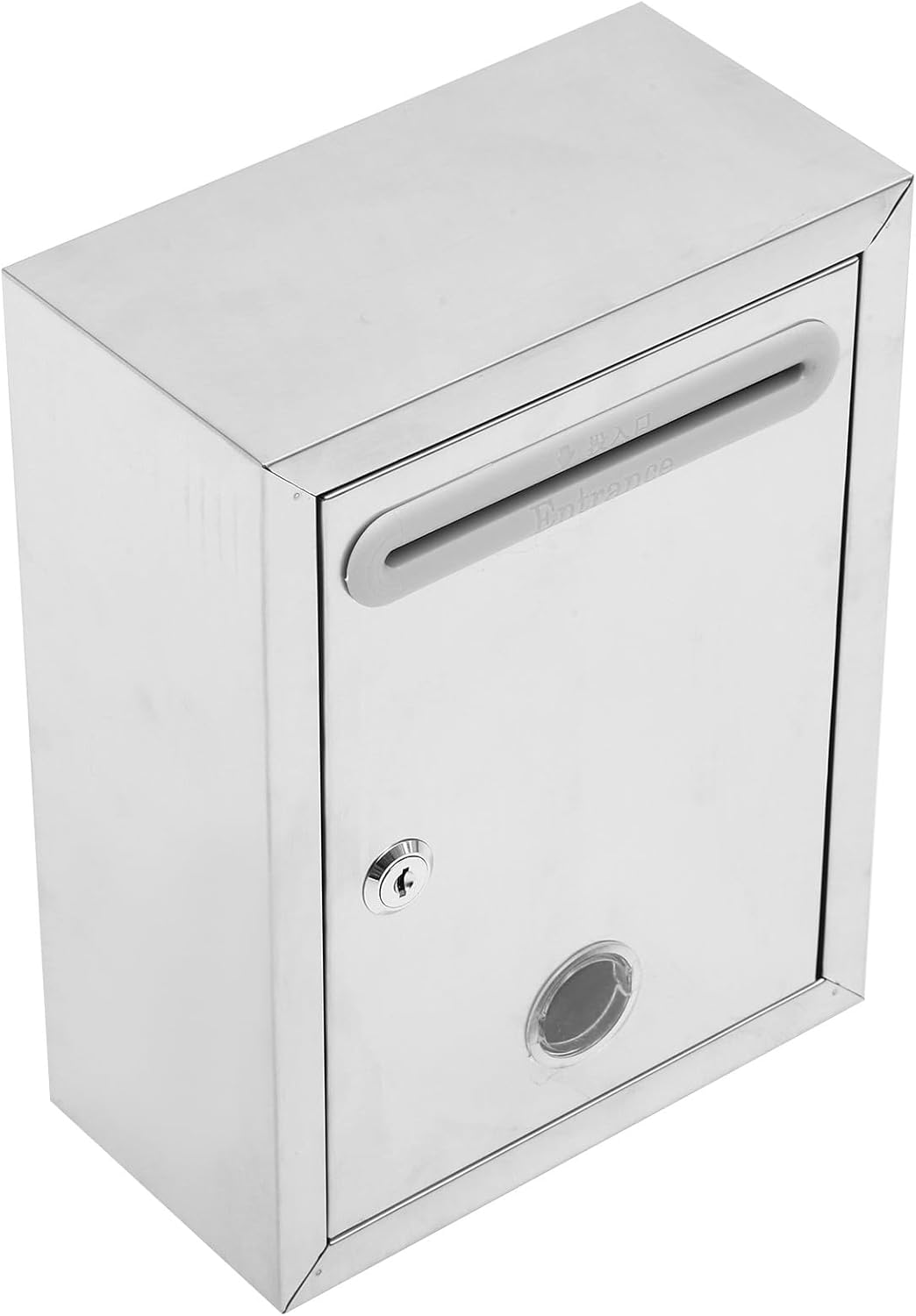 Alipis Stainless Steel Lockable Wall-Mount Mailbox with Slot, Complaint Suggestion Donation Box for Outdoor Public Use