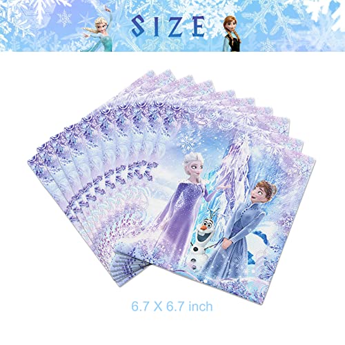 Doyay For Froze Party Supplies Flatware, Plates, Paper Cups, Spoons, Fork, Napkins, Tablecloth Princess Party Decorations Kids Birthday Party Favors. #TOP3